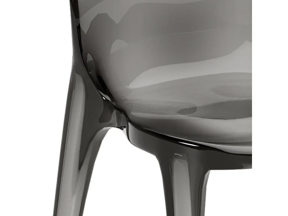 Sparkle, Set di 4 Sedia con gambe e seduta in policarbonato colore Grigio (42.5cm X 53cm H. 82.5cm)| Duzzle
