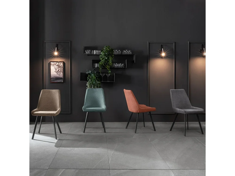 Artemis, Set di 4 Sedia in microfibra (48cm X 60cm H. 87cm)| Duzzle