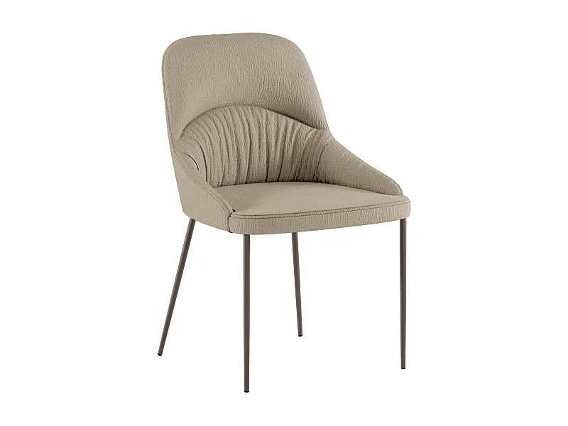 Shell, Set di 4 Sedia in tessuto easy-clean con gambe in metallo verniciato (54cm X 63cm H. 89cm)| Duzzle