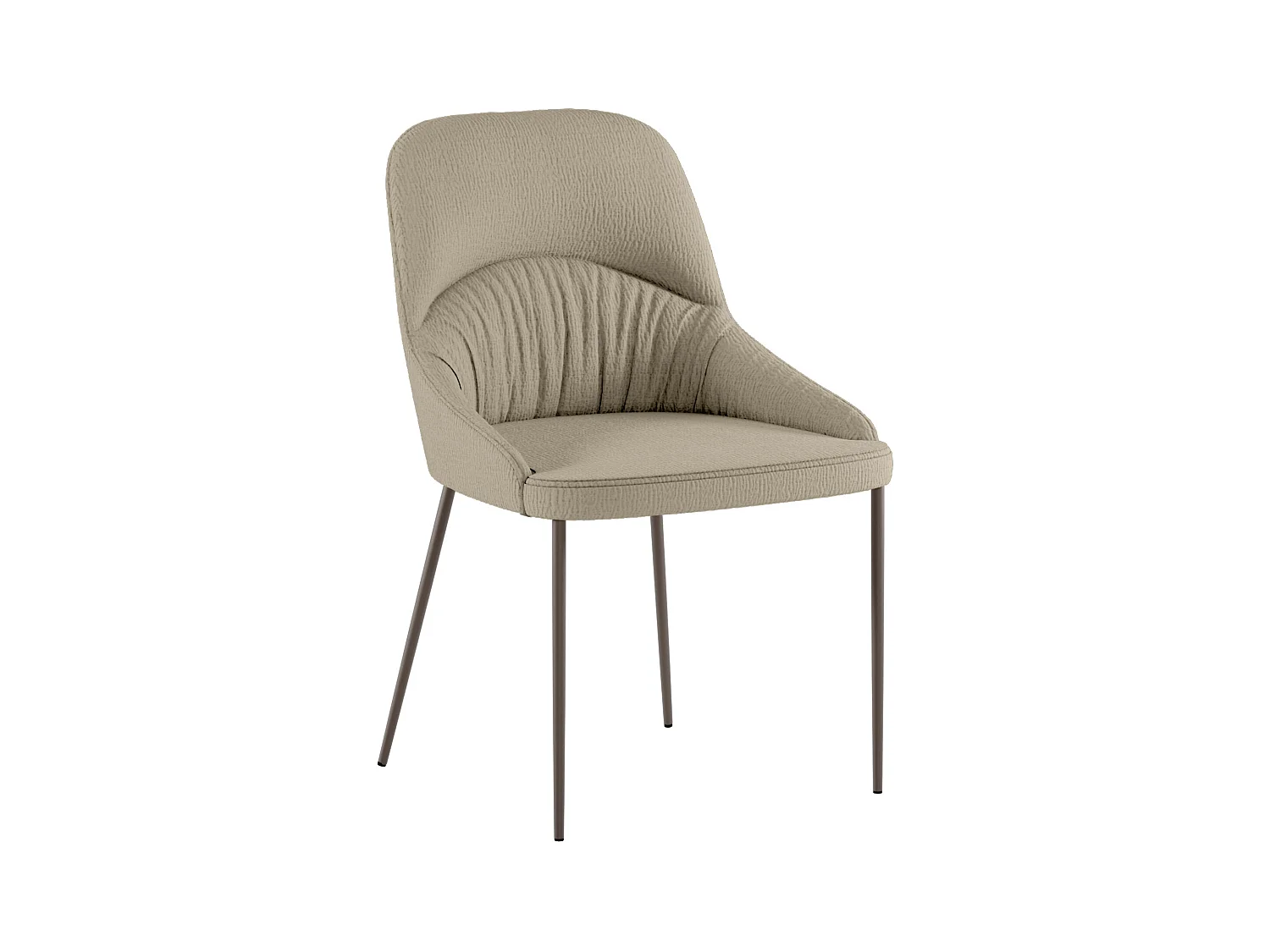 Shell, Set di 4 Sedia in tessuto easy-clean con gambe in metallo verniciato (54cm X 63cm H. 89cm)| Duzzle