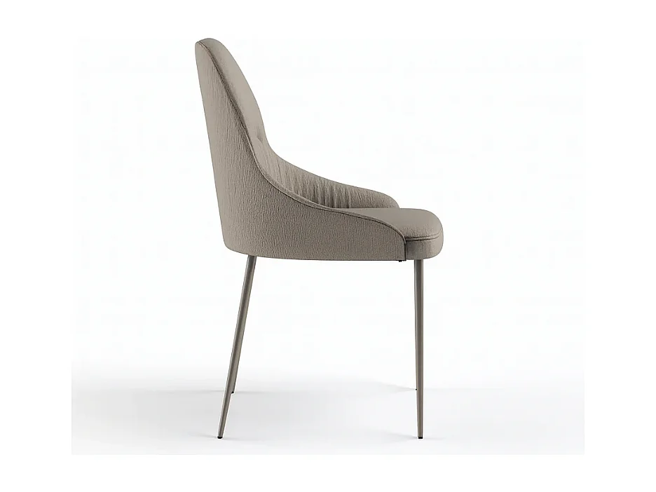 Shell, Set di 4 Sedia in tessuto easy-clean con gambe in metallo verniciato (54cm X 63cm H. 89cm)