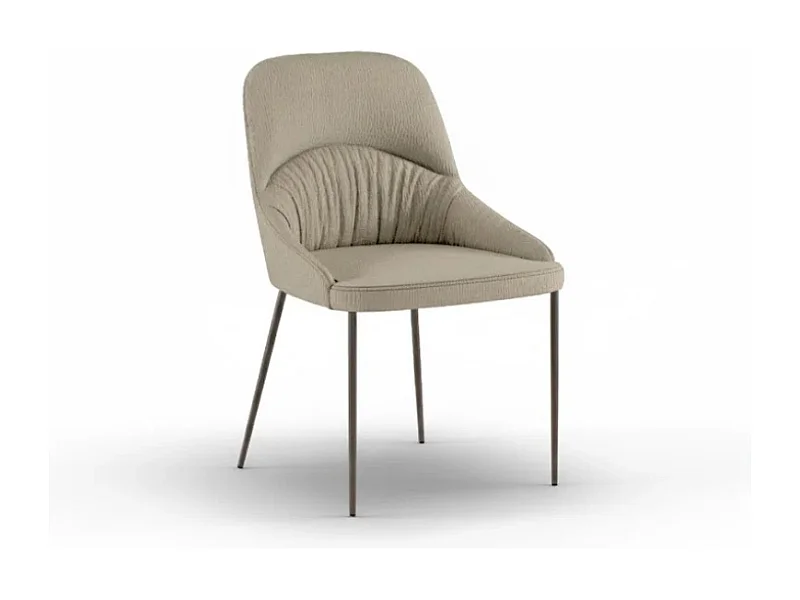 Shell, Set di 4 Sedia in tessuto easy-clean con gambe in metallo verniciato (54cm X 63cm H. 89cm)| Duzzle