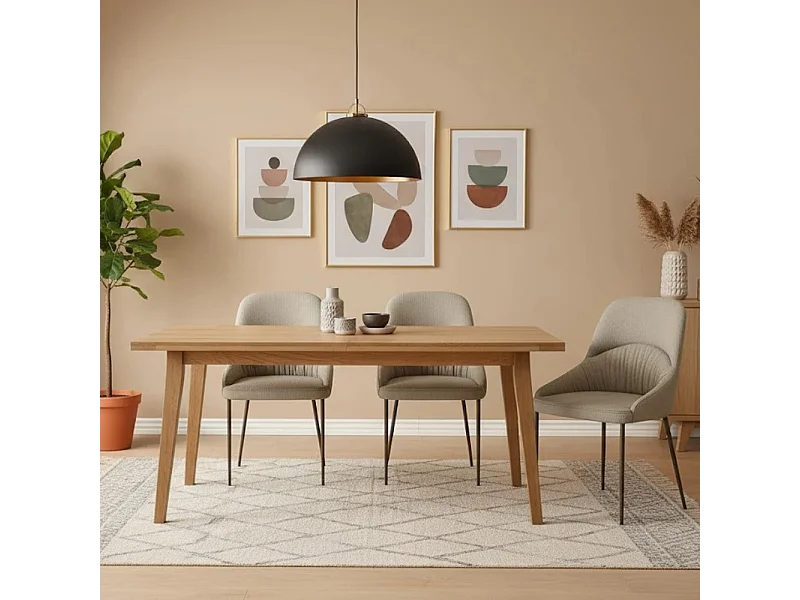 Shell, Set di 4 Sedia in tessuto easy-clean con gambe in metallo verniciato (54cm X 63cm H. 89cm)