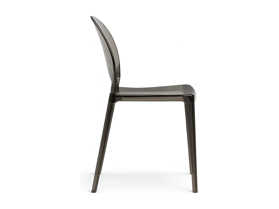 Pop, Set di 4 Sedia con gambe e seduta in policarbonato Grigio    (49.5cm X 53cm H. 84cm)