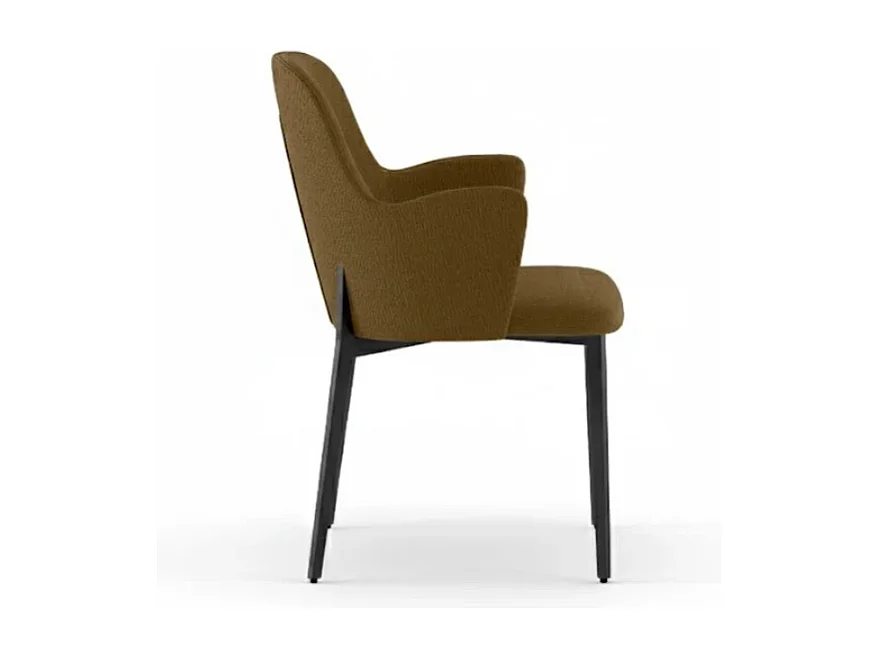 Flow, Set di 4 Sedia in tessuto easy-clean con gambe in metallo verniciato (53.5cm X 62.5cm H. 80cm)| Duzzle