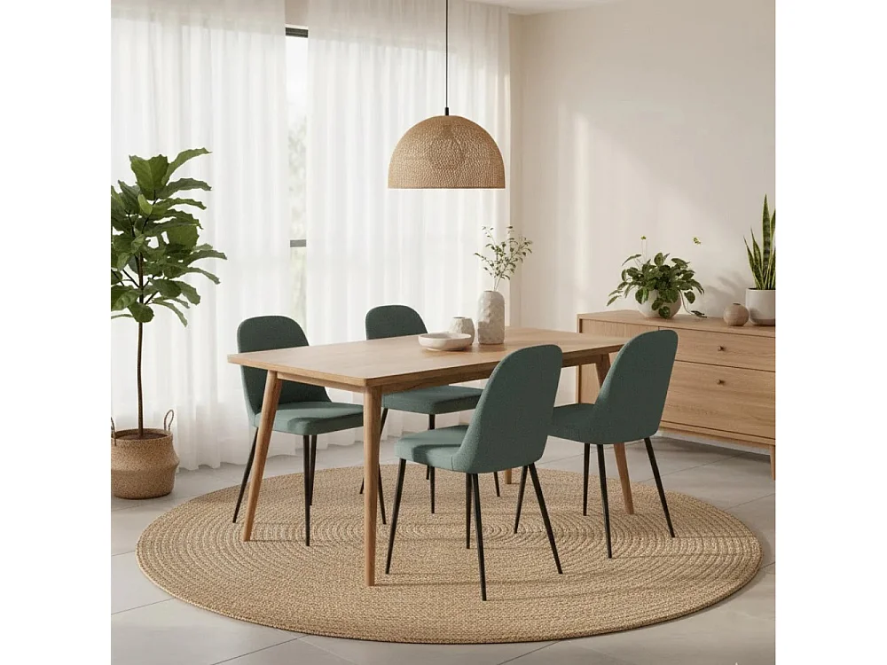 Corvina, Set di 4 Sedia in tessuto (55cm X 46cm H. 85cm)| Duzzle