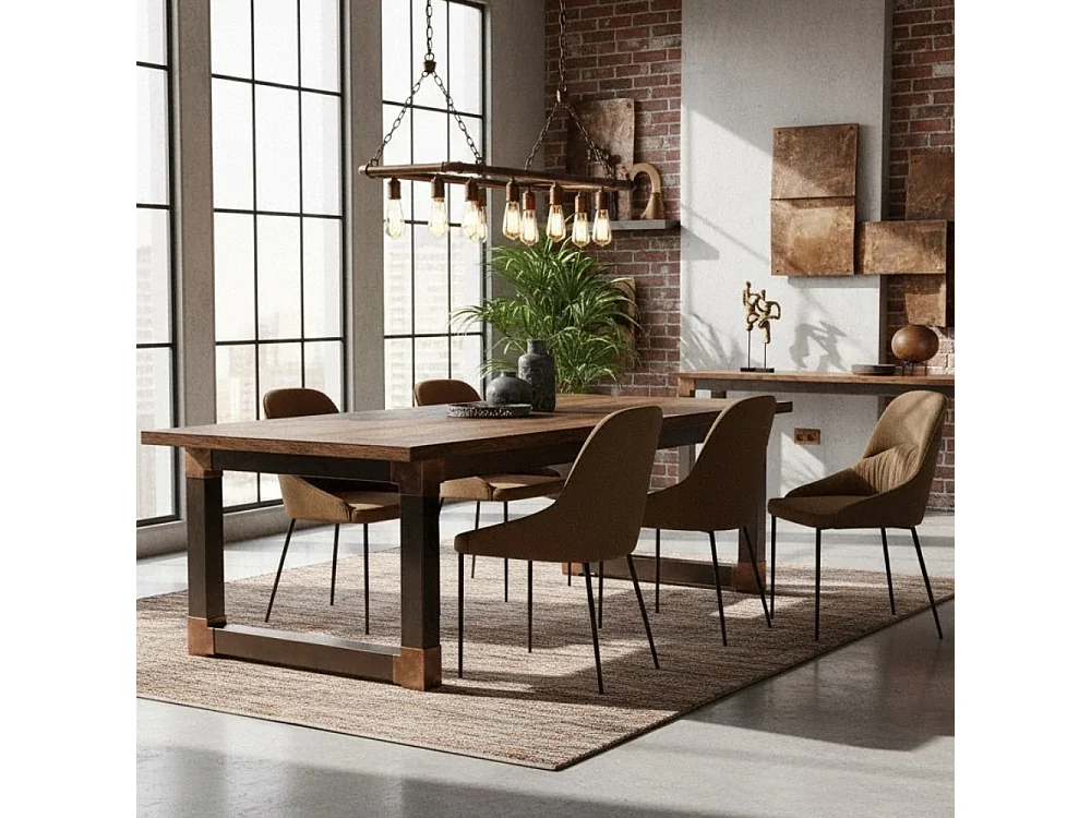 Harmony, Set di 4 Sedia in tessuto easy-clean con gambe in metallo verniciato (54cm X 63cm H. 89cm)| Duzzle