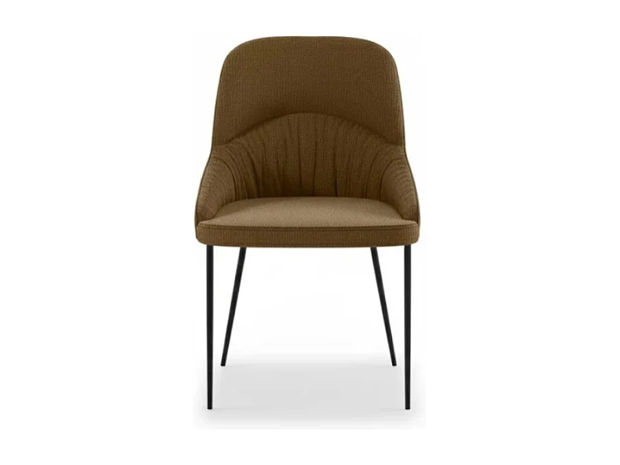 Harmony, Set di 4 Sedia in tessuto easy-clean con gambe in metallo verniciato (54cm X 63cm H. 89cm)| Duzzle