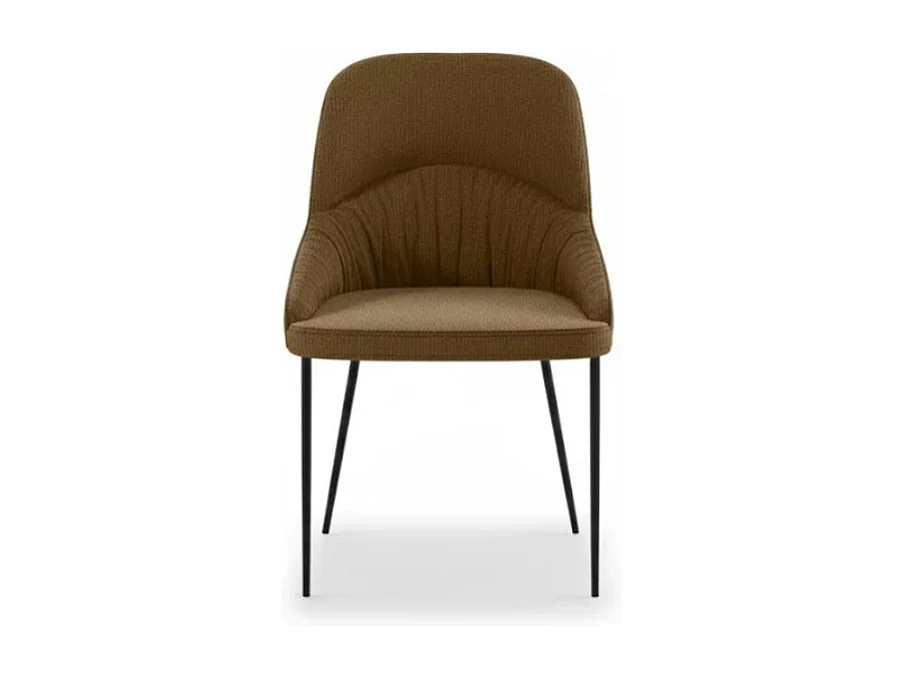 Harmony, Set di 4 Sedia in tessuto easy-clean con gambe in metallo verniciato (54cm X 63cm H. 89cm)