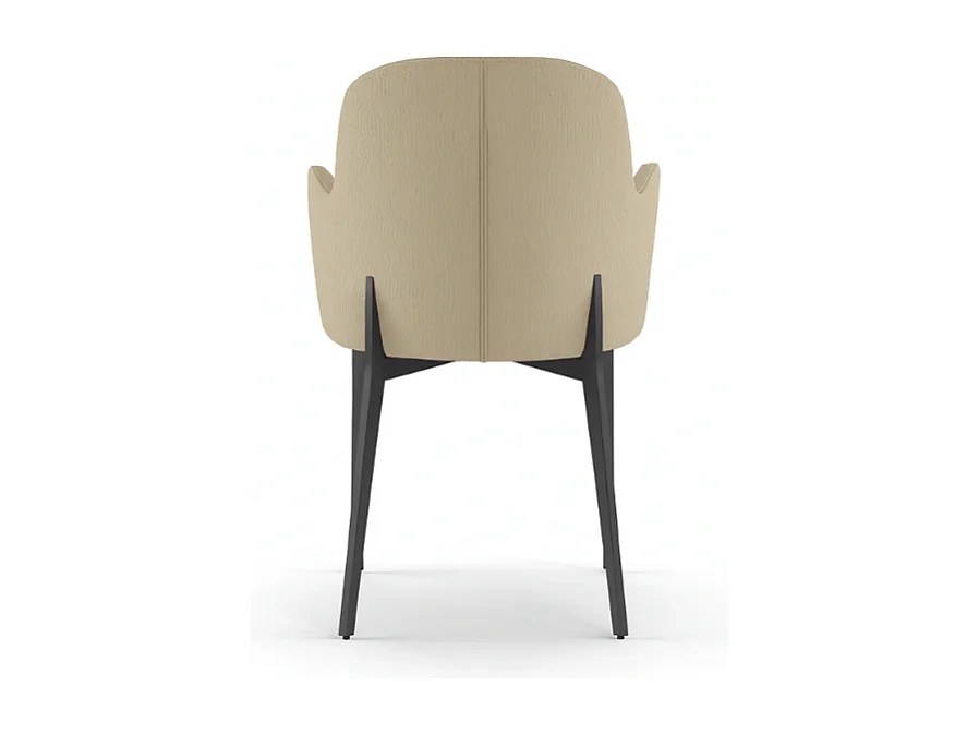 Flow, Set di 4 Sedia in tessuto easy-clean con gambe in metallo verniciato (53.5cm X 62.5cm H. 80cm)| Duzzle