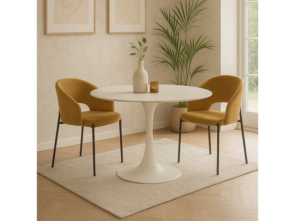 Siena, Set di 2 Sedia in tessuto (52cm X 55.5cm H. 78.5cm)| Duzzle