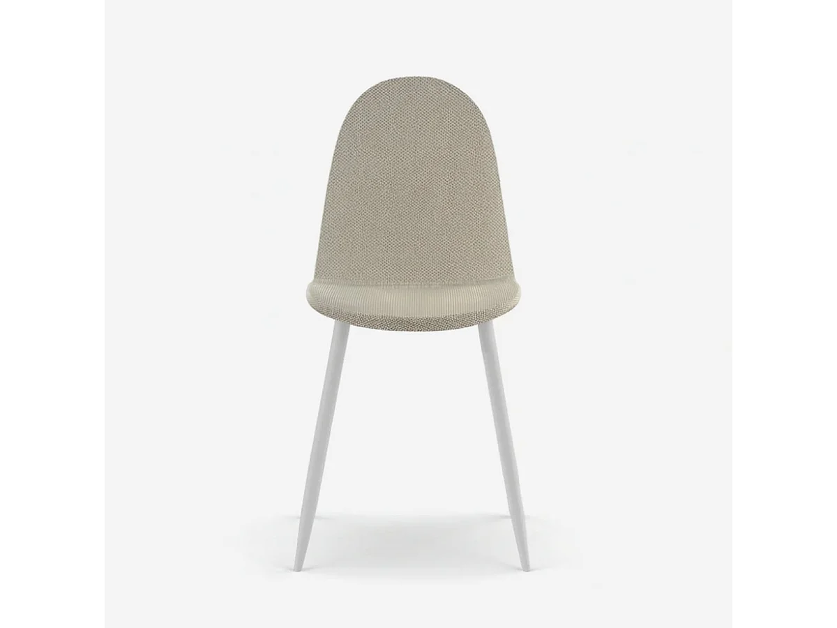 Set de 4 sillas de comedor acolchadas en ratán sintético Evelyn - Beige