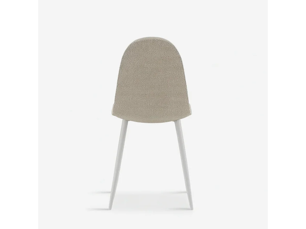 Set de 4 sillas de comedor acolchadas en ratán sintético Evelyn - Beige