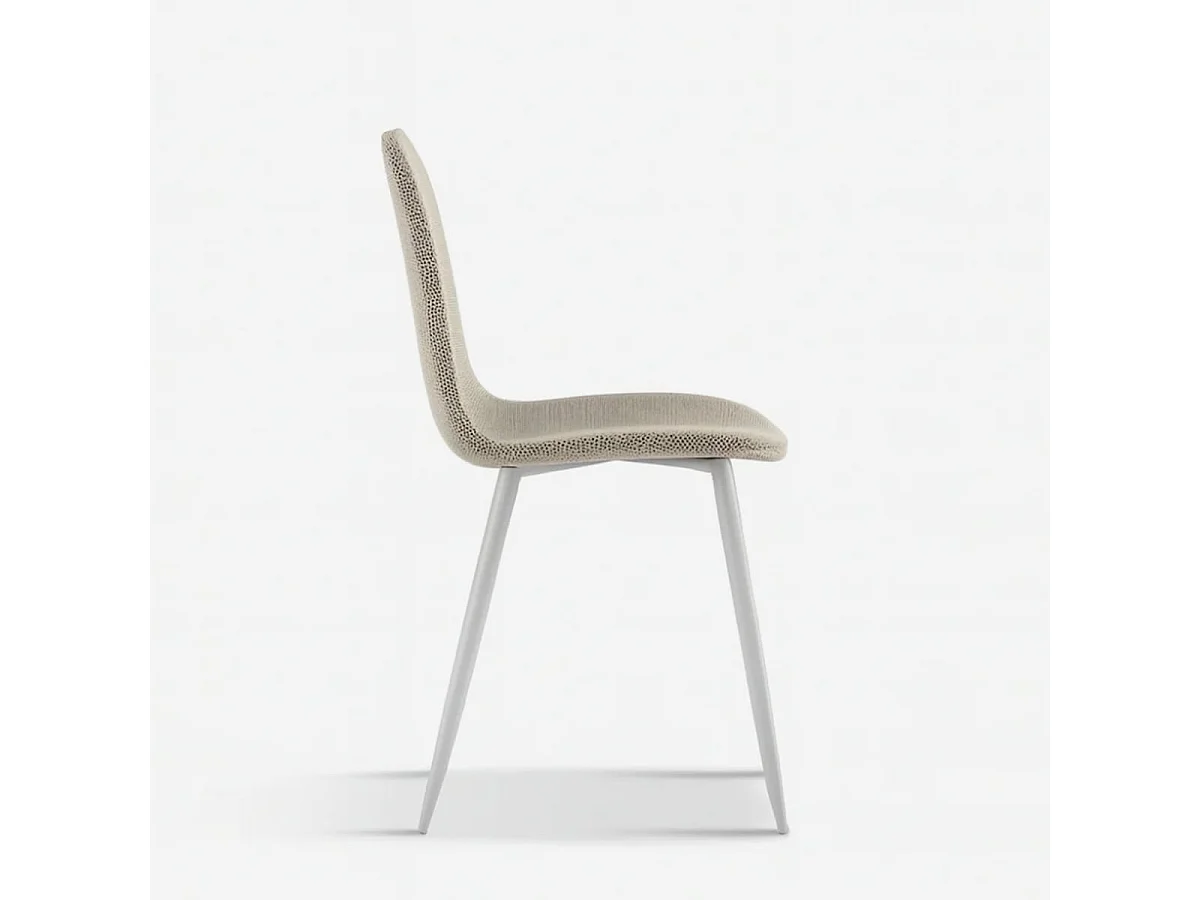 Set de 4 sillas de comedor acolchadas en ratán sintético Evelyn - Beige
