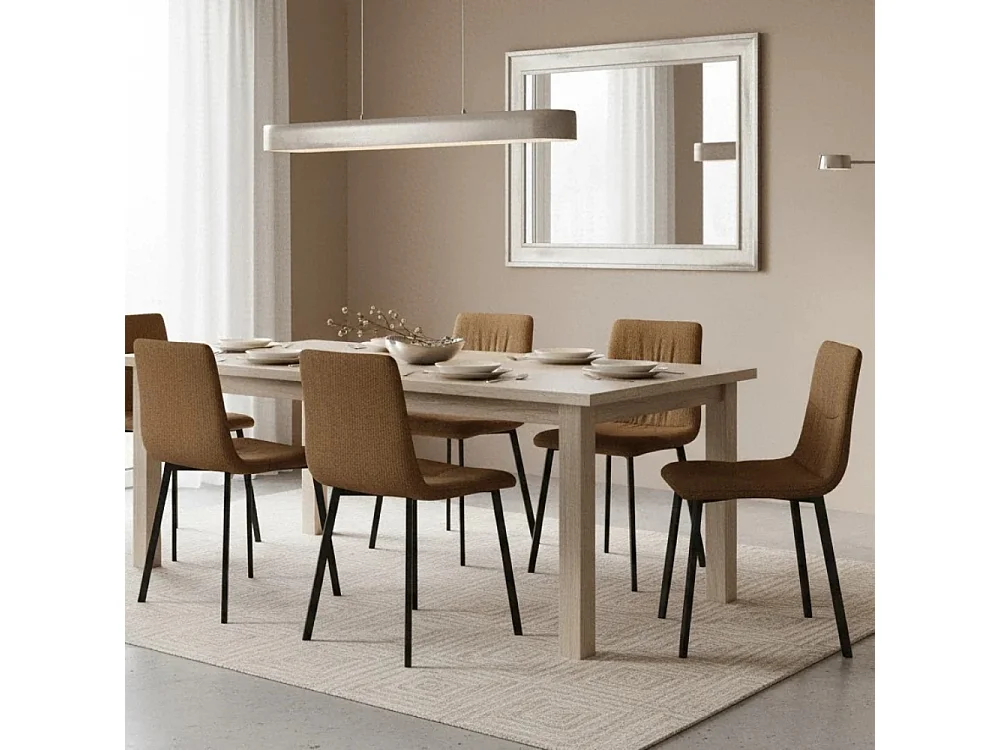 Daisy, Set di 4 Sedia in tessuto easy-clean con gambe in metallo verniciato (46cm X 55cm H. 87.5cm)| Duzzle