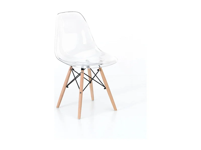 Casper, Set di 4 Sedia in policarbonato (47cm X 46cm H. 82cm)| Duzzle