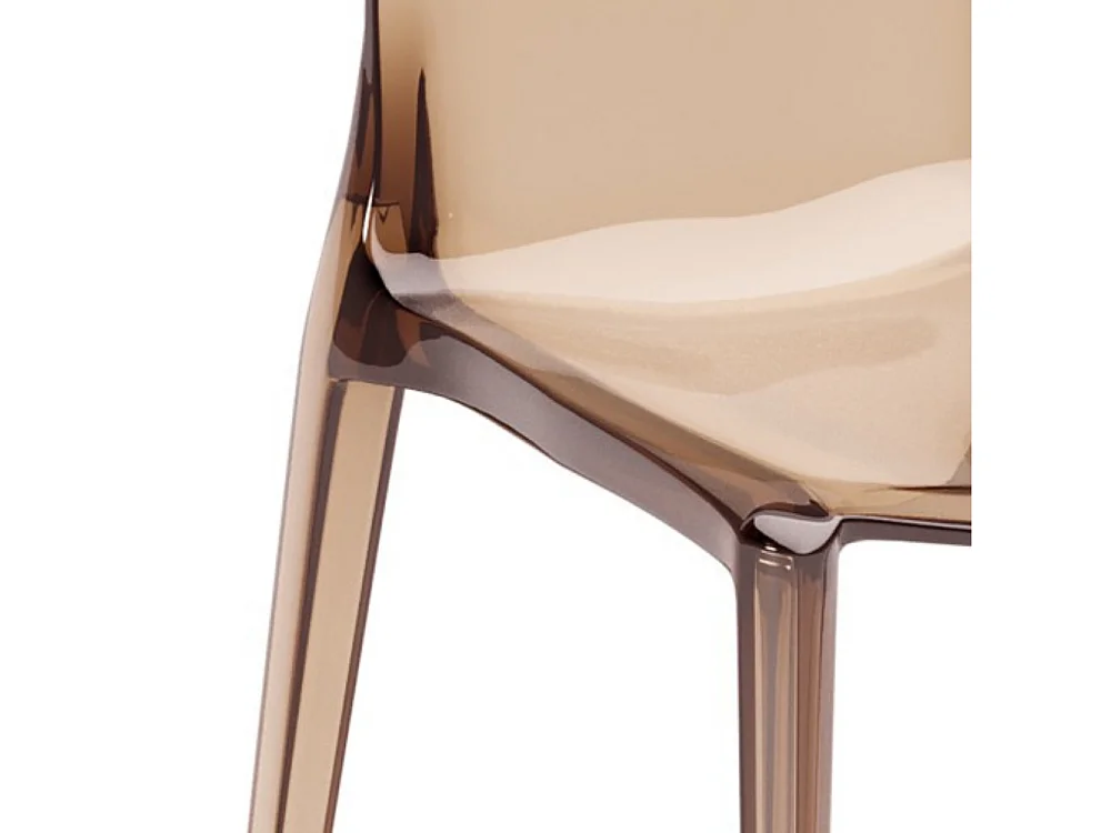 Blink, Set di 4 Sedia con gambe e seduta in policarbonato colore Cappuccino  (46.5cm X 54cm H. 82cm)