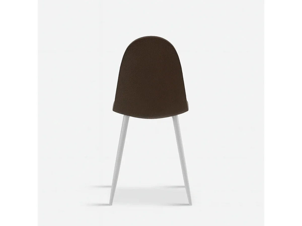 Set de 4 sillas de comedor acolchadas en ratán sintético Evelyn - Marrón