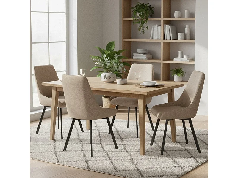 Artemis, Set di 4 Sedia in microfibra (48cm X 60cm H. 87cm)