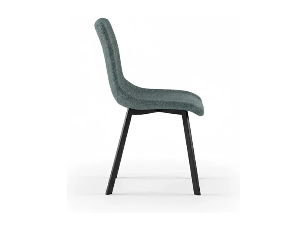 Grace, Set di 4 Sedia in tessuto easy-clean con gambe in metallo verniciato (45cm X 56cm H. 86cm)| Duzzle