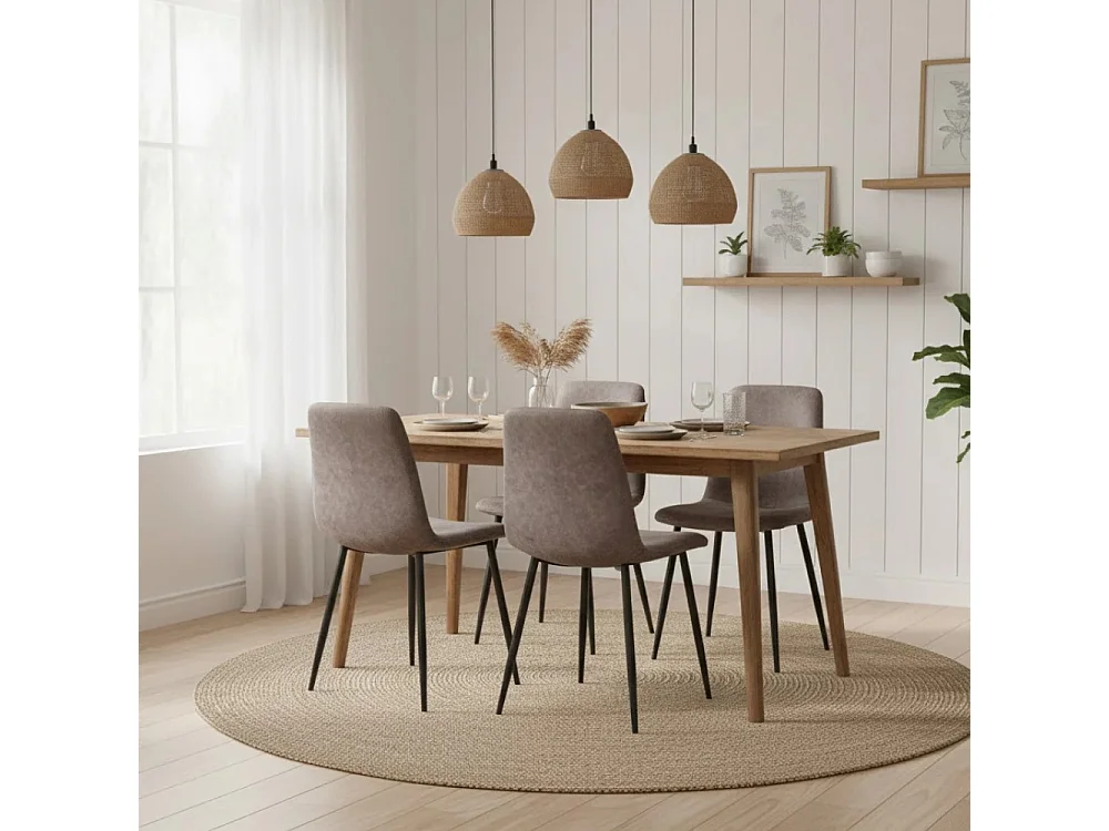 Tia, Set di 4 Sedia in similpelle (48.5cm X 49cm H. 88cm)| Duzzle