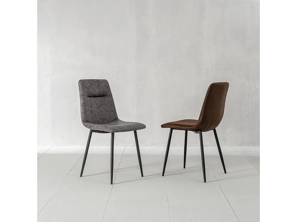 Tia, Set di 4 Sedia in similpelle (48.5cm X 49cm H. 88cm)| Duzzle