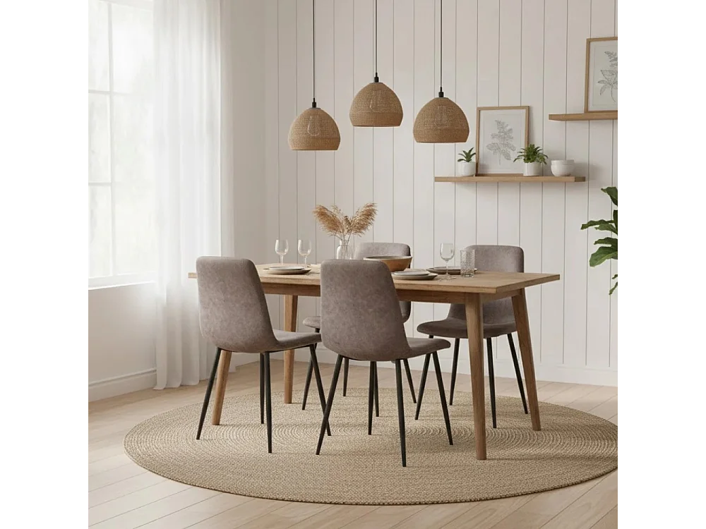 Tia, Set di 4 Sedia in similpelle (48.5cm X 49cm H. 88cm)