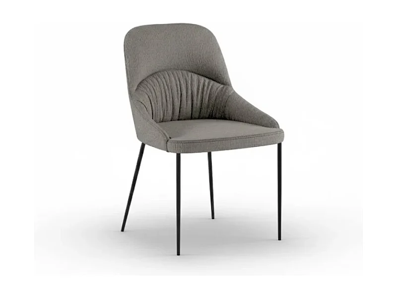 Harmony, Set di 4 Sedia in tessuto easy-clean con gambe in metallo verniciato (54cm X 63cm H. 89cm)| Duzzle