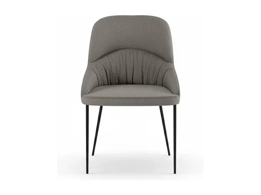 Harmony, Set di 4 Sedia in tessuto easy-clean con gambe in metallo verniciato (54cm X 63cm H. 89cm)| Duzzle