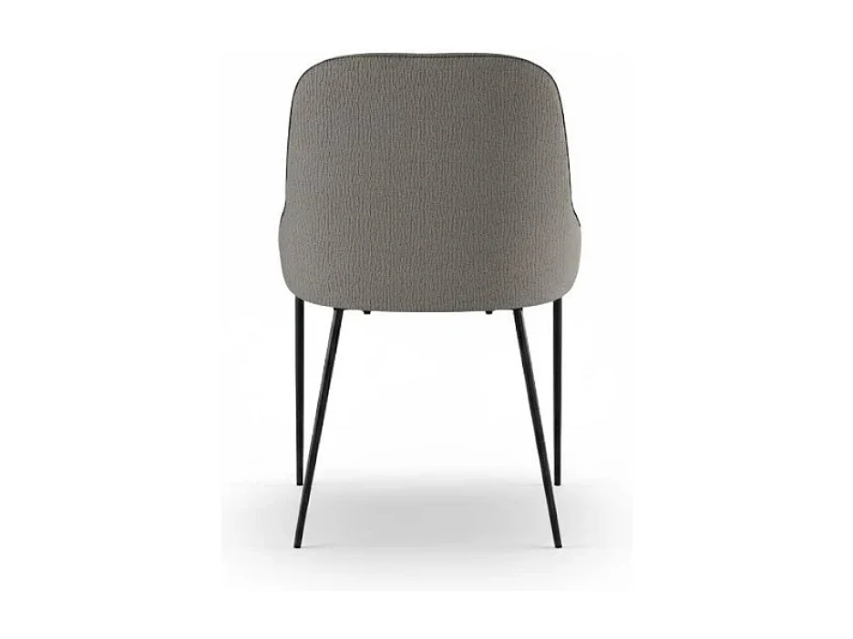 Harmony, Set di 4 Sedia in tessuto easy-clean con gambe in metallo verniciato (54cm X 63cm H. 89cm)