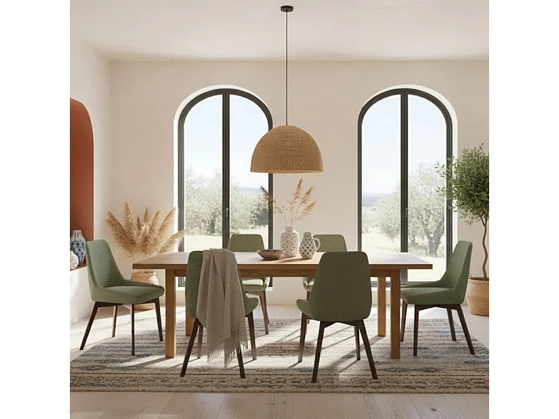 Erythea, Set di 4 Sedia in tessuto (62cm X 49.5cm H. 87cm)