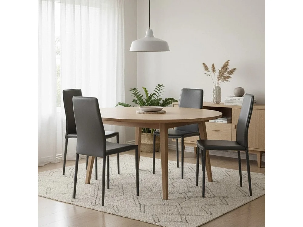 Luma, Set di 4 Sedia in similcuoio (42cm X 41cm H. 95cm)| Duzzle