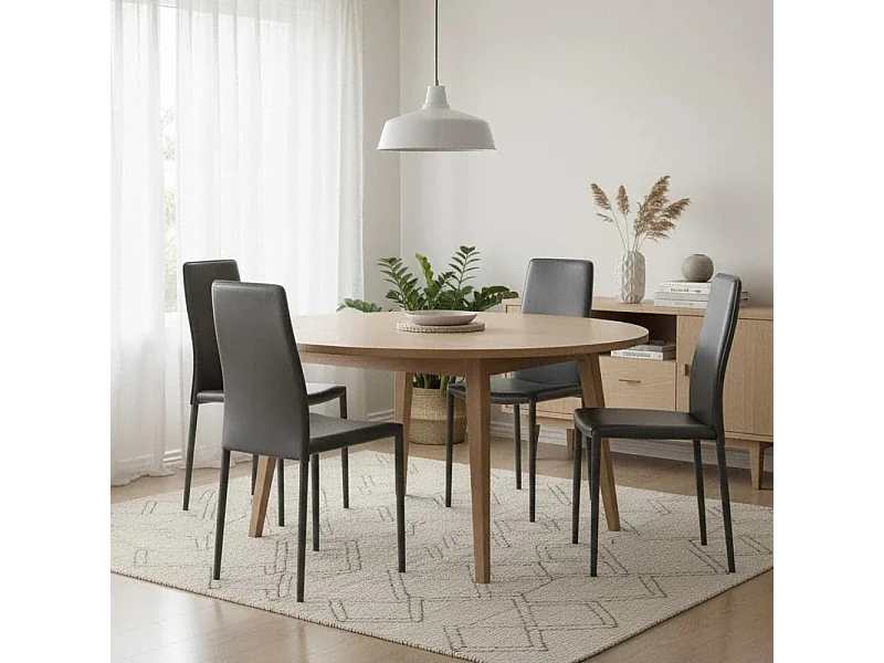 Luma, Set di 4 Sedia in similcuoio (42cm X 41cm H. 95cm)