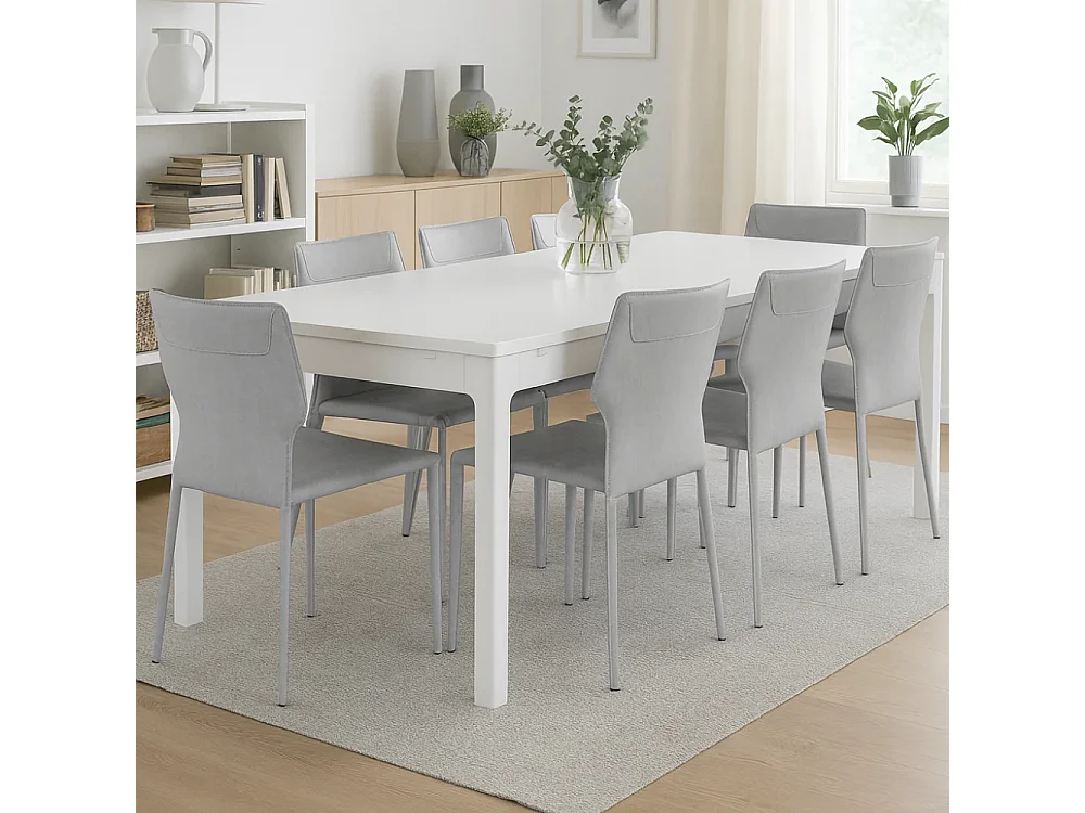 Lara, Set di 2 Sedia in similcuoio (56cm X 44cm H. 86.5cm)| Duzzle