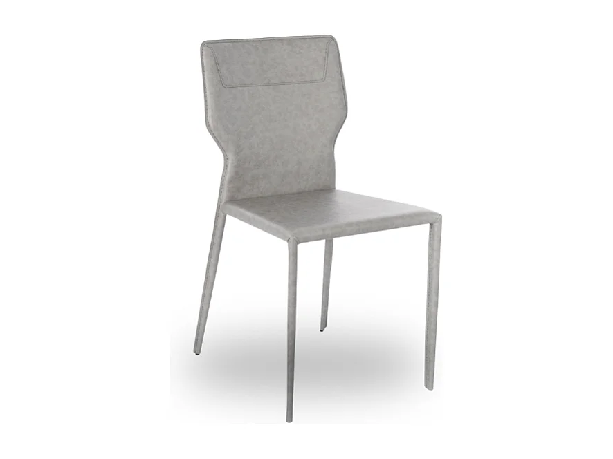 Lara, Set di 2 Sedia in similcuoio (56cm X 44cm H. 86.5cm)