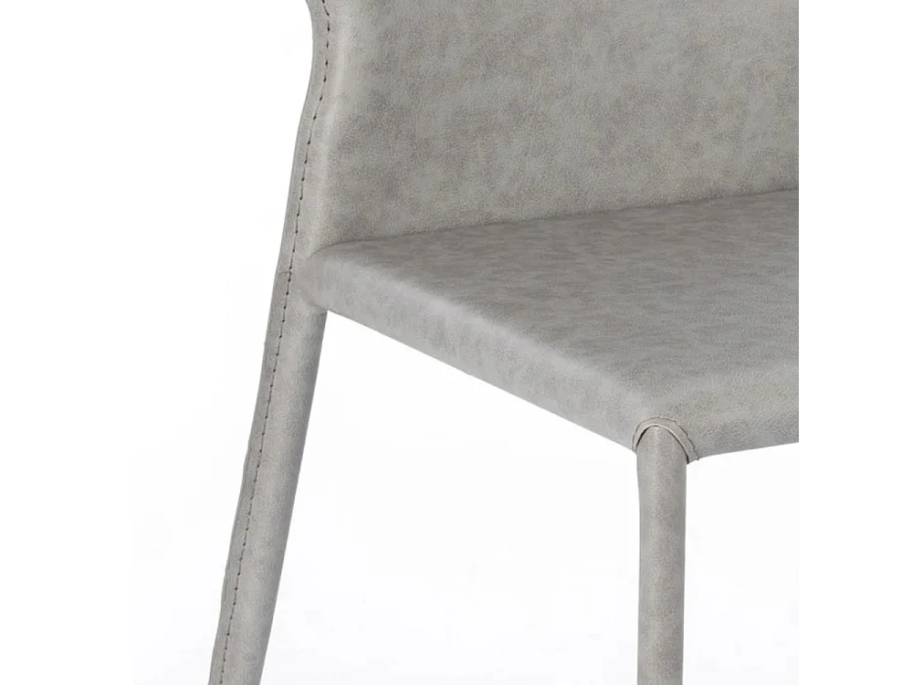 Set aus 2 Designer-Küchenstühlen aus Kunstleder und Metall Lara