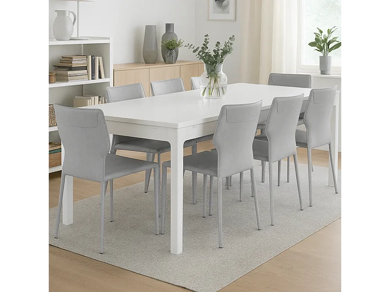 Lara, Set di 2 Sedia in similcuoio (56cm X 44cm H. 86.5cm)
