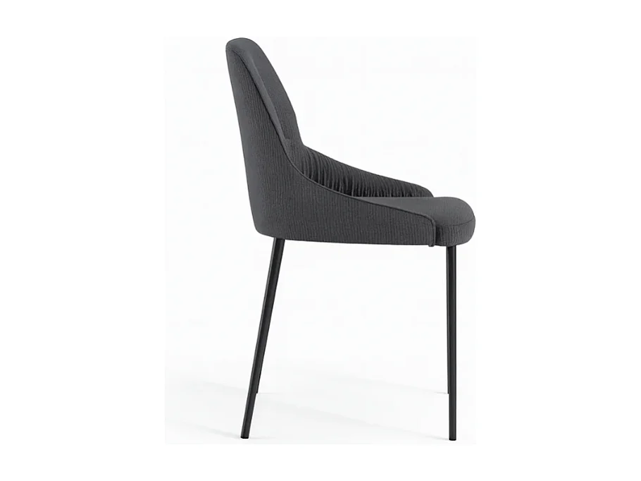 Harmony, Set di 4 Sedia in tessuto easy-clean con gambe in metallo verniciato (54cm X 63cm H. 89cm)| Duzzle