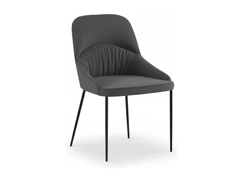 Harmony, Set di 4 Sedia in tessuto easy-clean con gambe in metallo verniciato (54cm X 63cm H. 89cm)| Duzzle