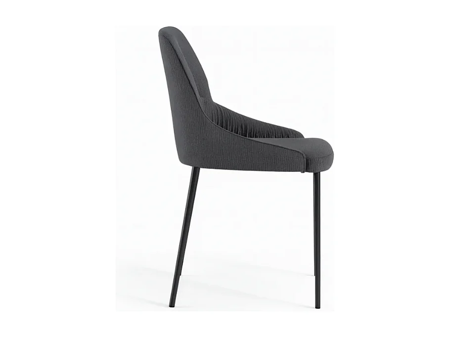 Harmony, Set di 4 Sedia in tessuto easy-clean con gambe in metallo verniciato (54cm X 63cm H. 89cm)| Duzzle