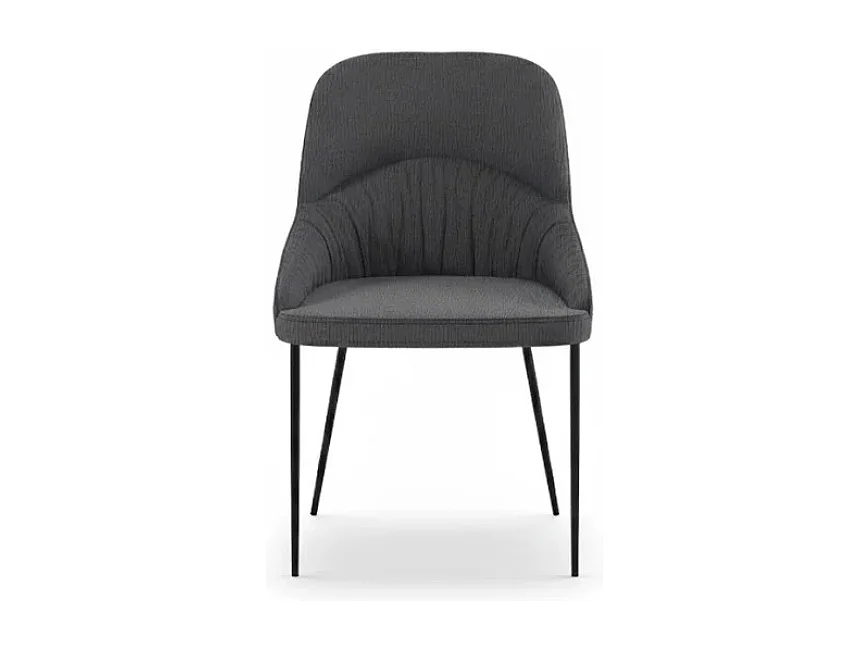 Harmony, Set di 4 Sedia in tessuto easy-clean con gambe in metallo verniciato (54cm X 63cm H. 89cm)