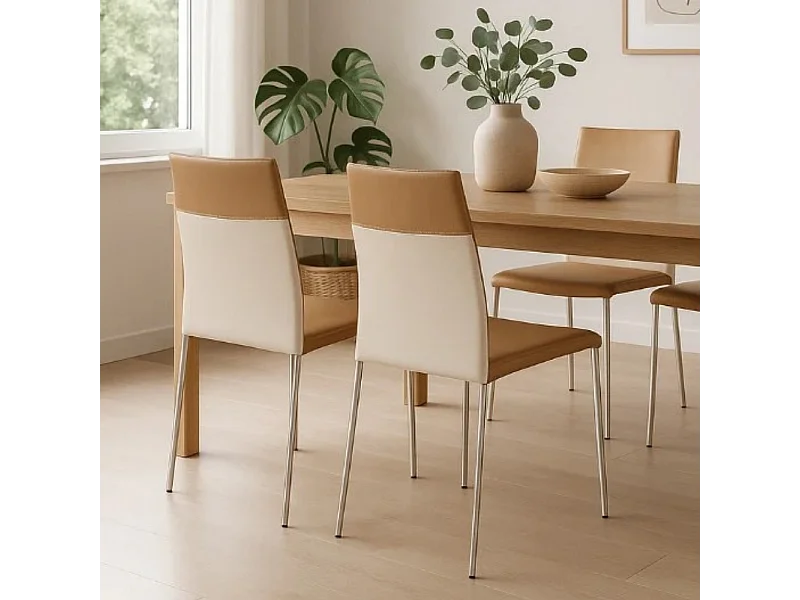 Pimpa, Set di 4 Sedia in similpelle (41.5cm X 44cm H. 85cm)