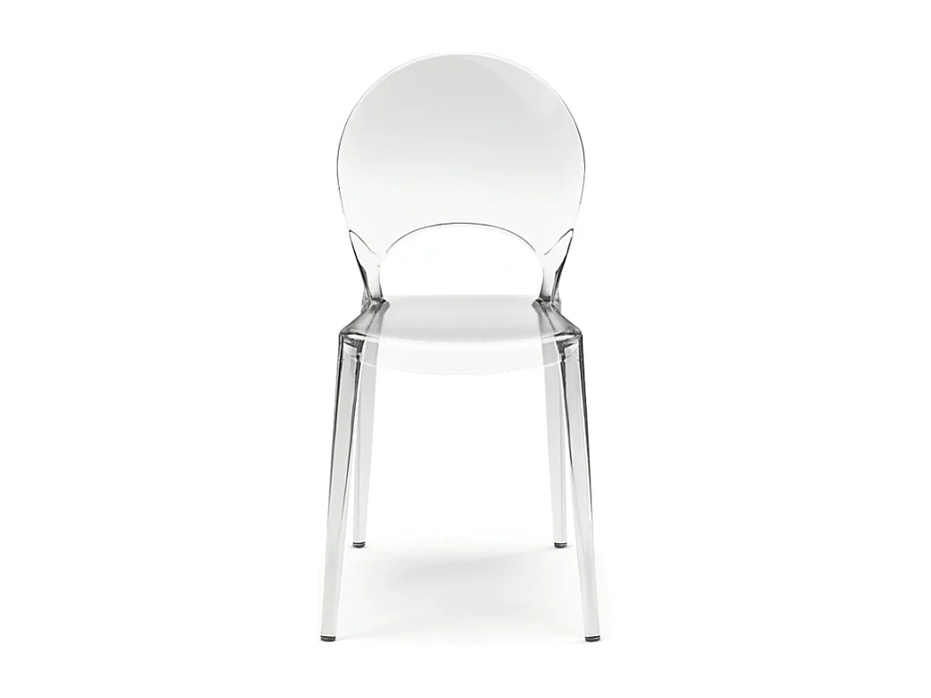 Pop, Set di 4 Sedia con gambe e seduta in policarbonato Trasparente   (49.5cm X 53cm H. 84cm)| Duzzle