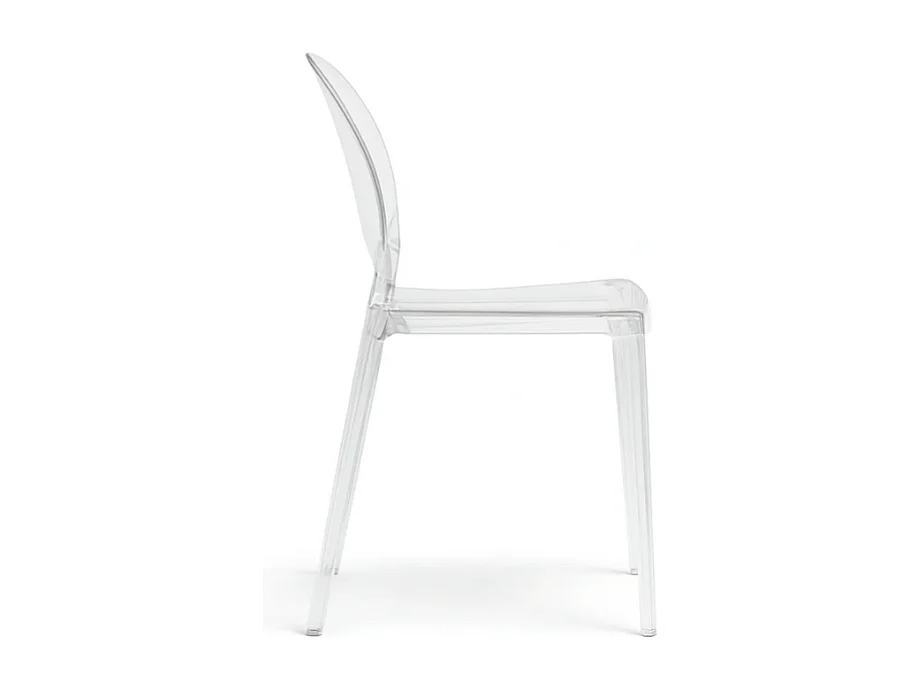 Pop, Set di 4 Sedia con gambe e seduta in policarbonato Trasparente   (49.5cm X 53cm H. 84cm)| Duzzle