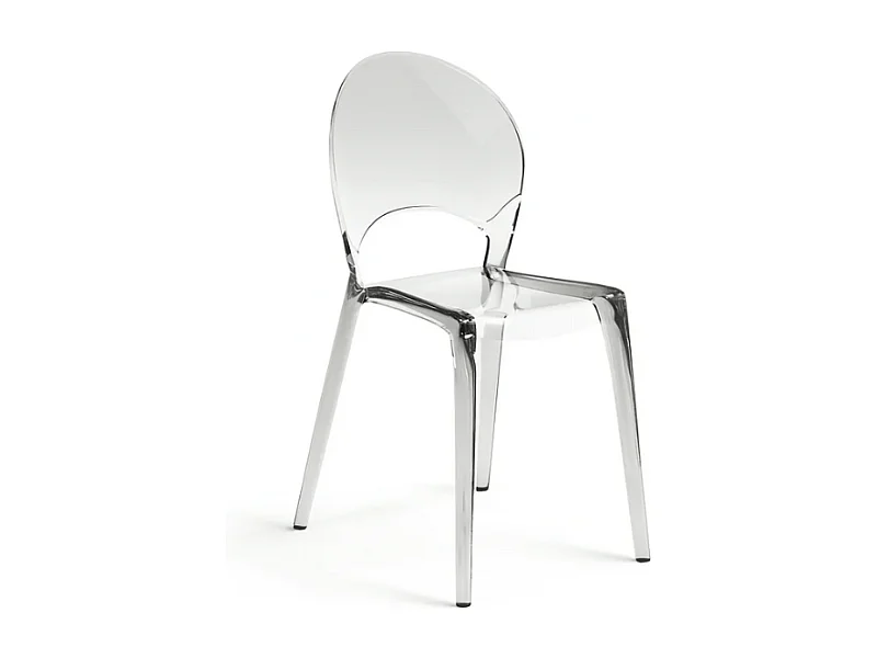 Pop, Set di 4 Sedia con gambe e seduta in policarbonato Trasparente   (49.5cm X 53cm H. 84cm)