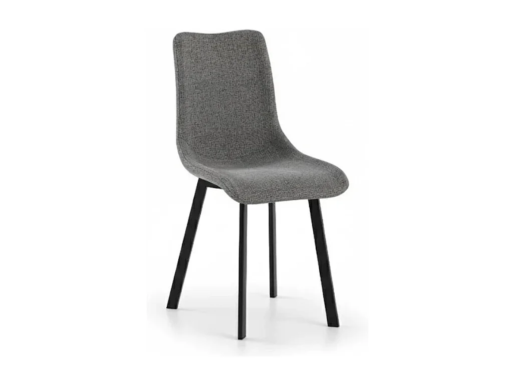 Grace, Set di 4 Sedia in tessuto easy-clean con gambe in metallo verniciato (45cm X 56cm H. 86cm)