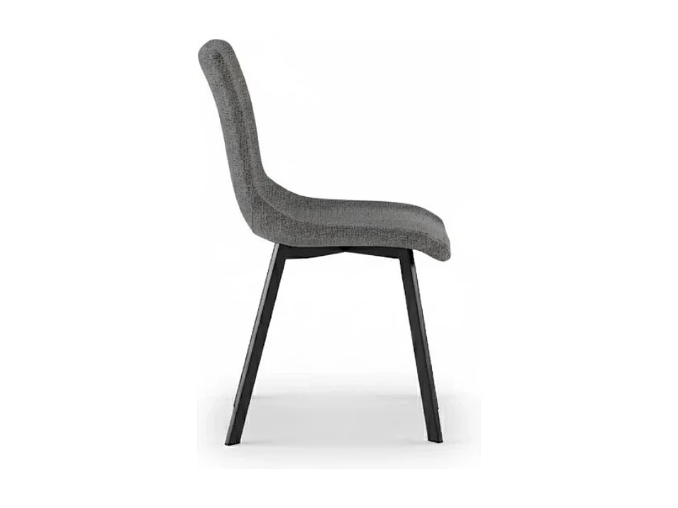 Grace, Set di 4 Sedia in tessuto easy-clean con gambe in metallo verniciato (45cm X 56cm H. 86cm)