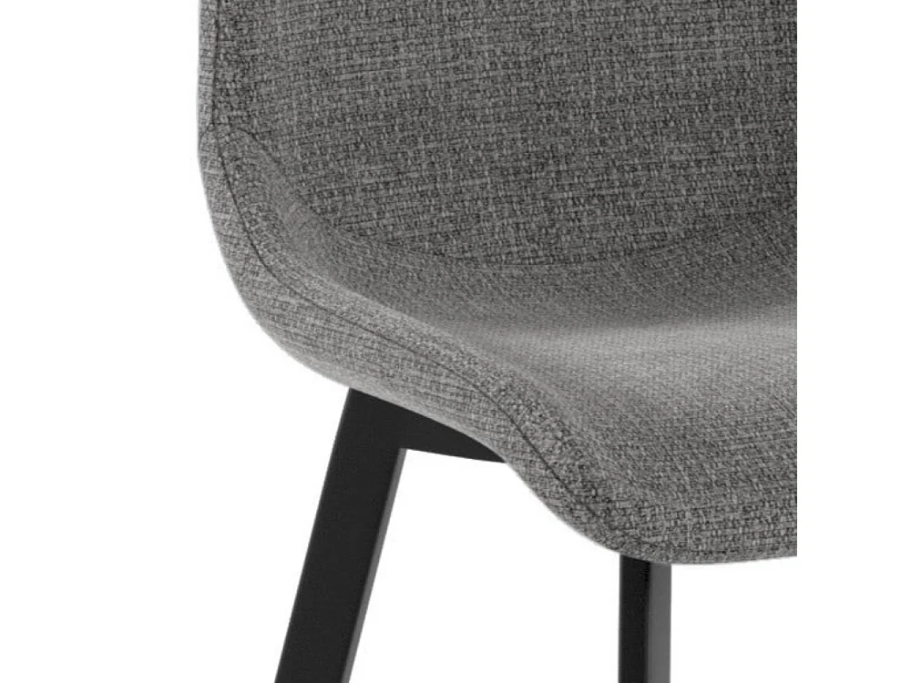 Grace, Set di 4 Sedia in tessuto easy-clean con gambe in metallo verniciato (45cm X 56cm H. 86cm)