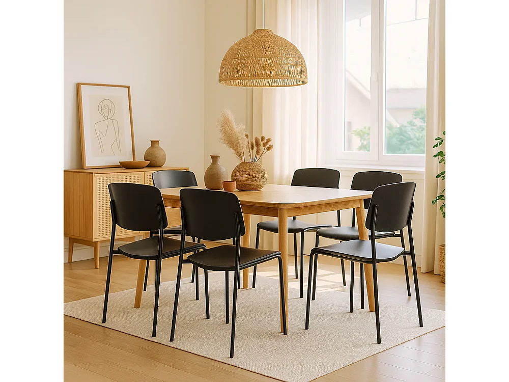 Vega, Set di 4 Sedia in polipropilene (52cm X 52cm H. 79cm)| Duzzle