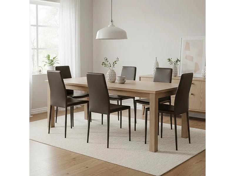 Luma, Set di 4 Sedia in similcuoio (42cm X 41cm H. 95cm)